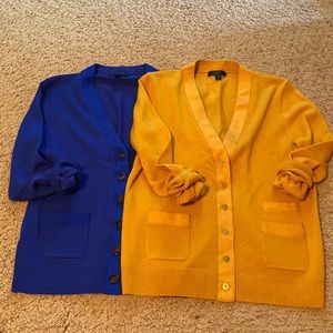 2 J.Crew Ribbon Tape Cardigans- Size Small